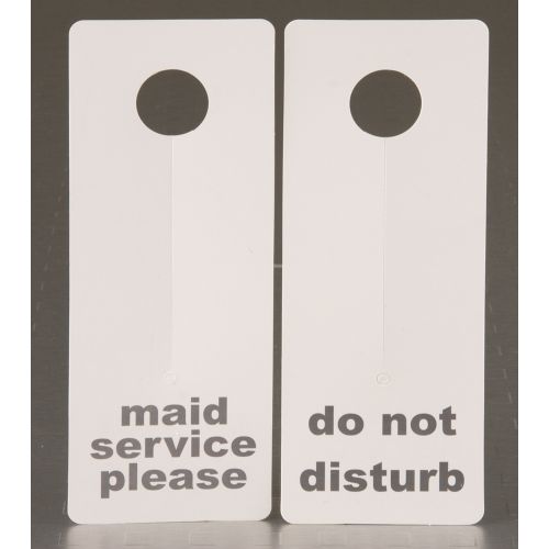 Sign - Do Not Disturb/Maid Service Door Hanger Sign, 3Wx8H, White